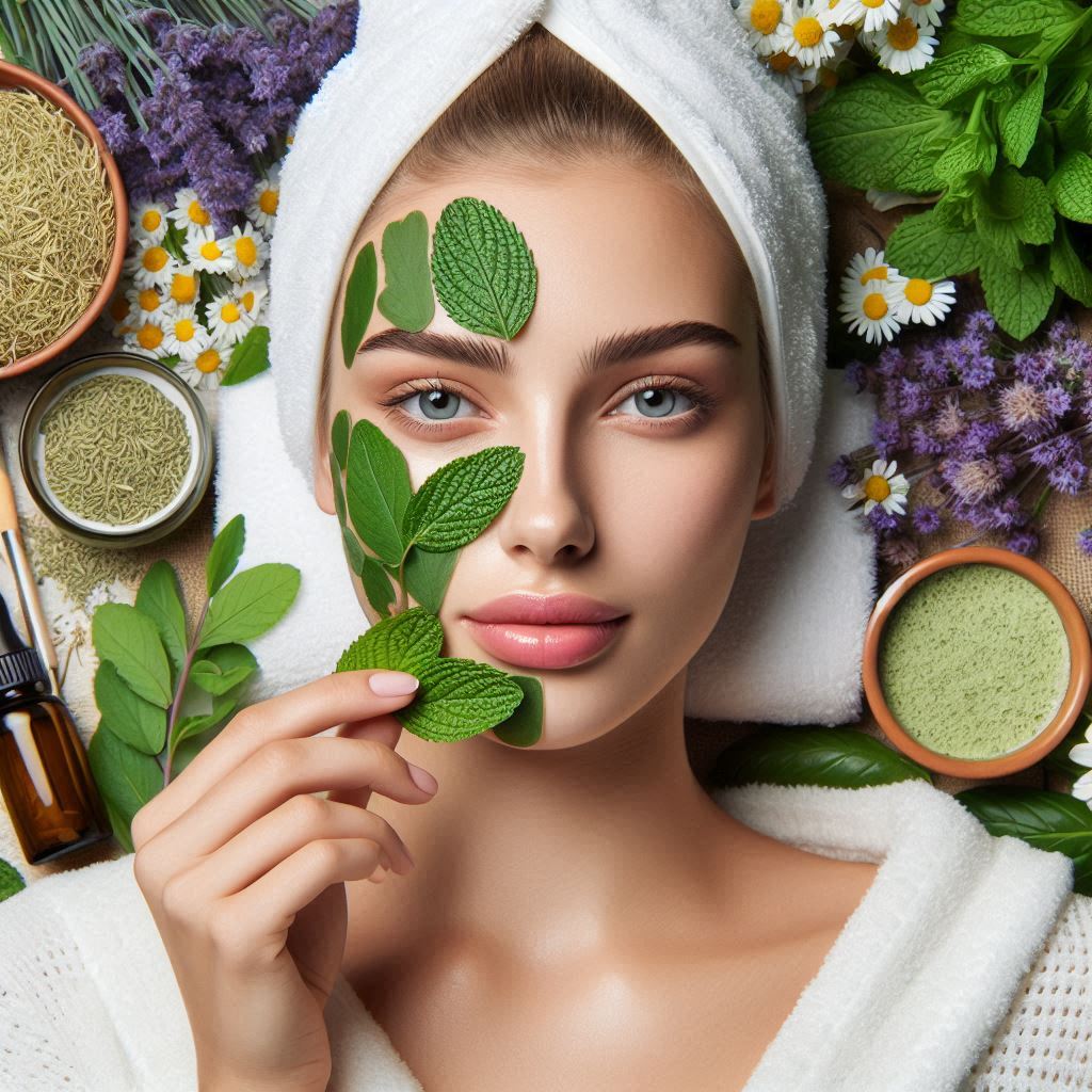 Image showing oregano used in cosmetology, with oregano leaves or essential oil featured alongside skincare or beauty products, highlighting its application in improving skin health and appearance