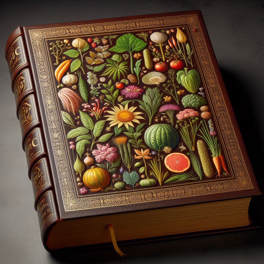 A book with edible plants on its cover