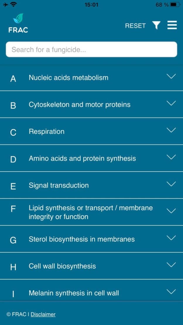 Screenshots van de applicatie