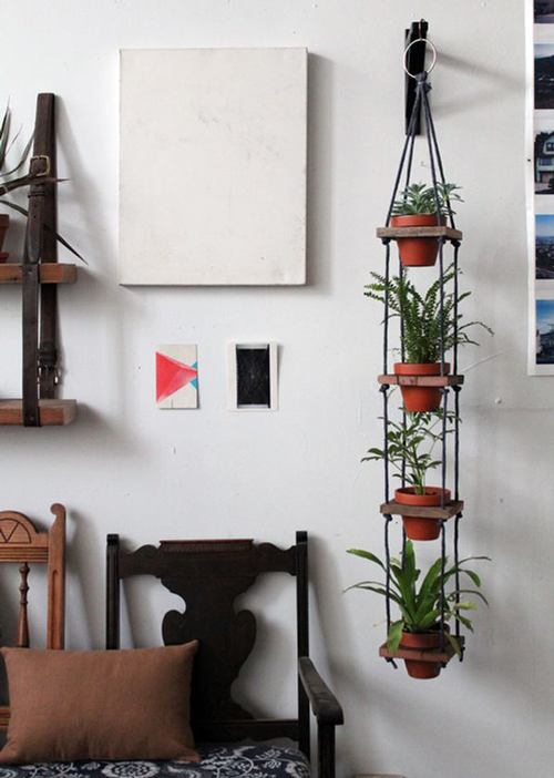 prateleira vertical suspensa para flores